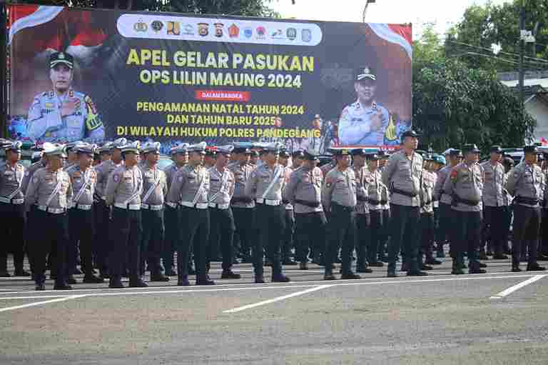 Polres Pandeglang Gelar Apel Pergeseran Pasukan Operasi Lilin Maung 2024