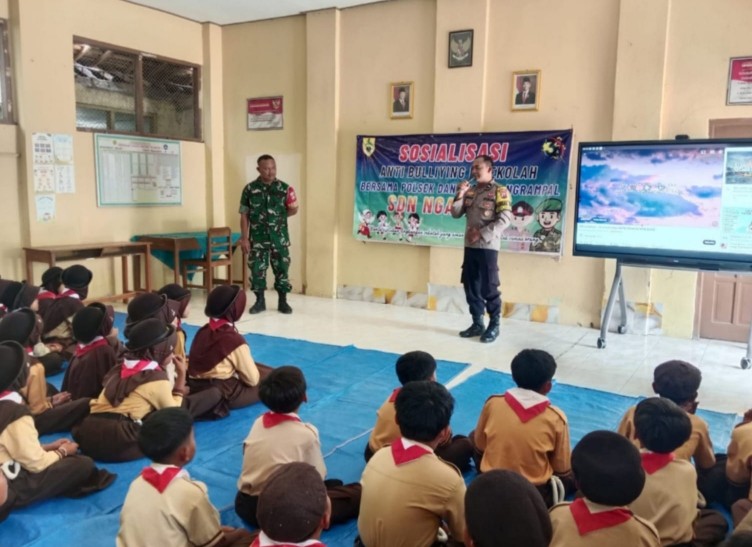 Cegah Bullying Sejak Dini, Sinergi TNI-Polri  Edukasi Siswa SDN Ngarum 1 Sragen