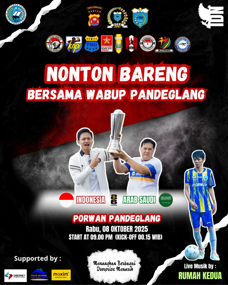 Wow, Banyak Dorr Prize Nobar Pertandingan Sepak Bola Indonesia VS Arab Saudi di Porwan 